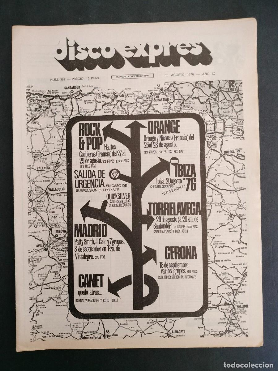 Riviste di musica: DISCO EXPRES N&ordm; 387 SAILOR A&Ntilde;O 1976