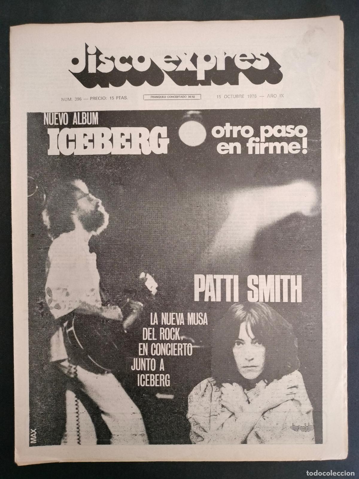 Magazines de musique: DISCO EXPRES N&ordm; 396 ICEBERG, PATI SMITH A&Ntilde;O 1976