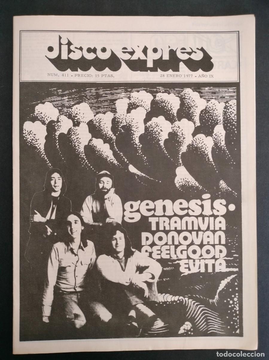 Musikzeitschriften: DISCO EXPRES N&ordm; 411 GENESIS TRANVIA DONOVAN, DR. FEEGOOD, EVITA A&Ntilde;O 1977