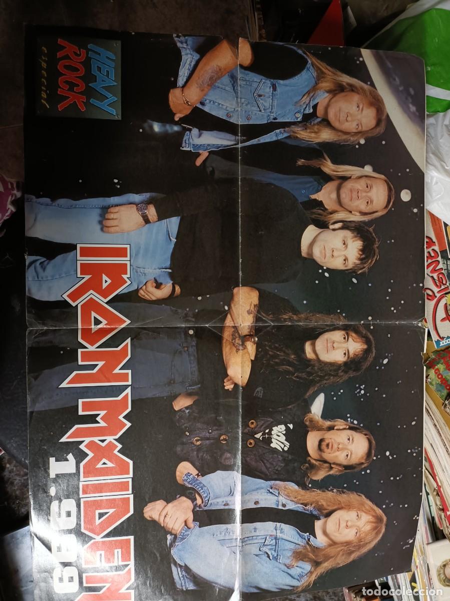 Revistas de m&uacute;sica: P&oacute;ster de la revista heavy rock, 55 x 40, Iron Maiden, a dos caras