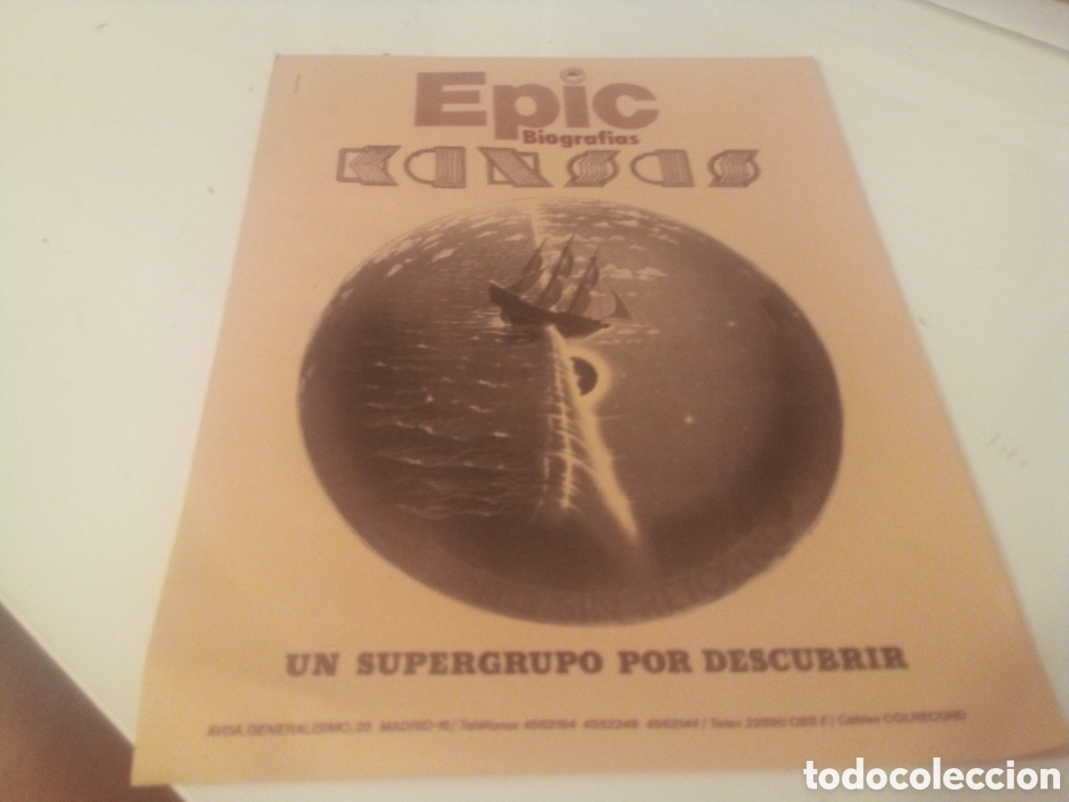 Revistas de m&uacute;sica: KANSAS libreto promocional 13 pag. Epic Espa&ntilde;a