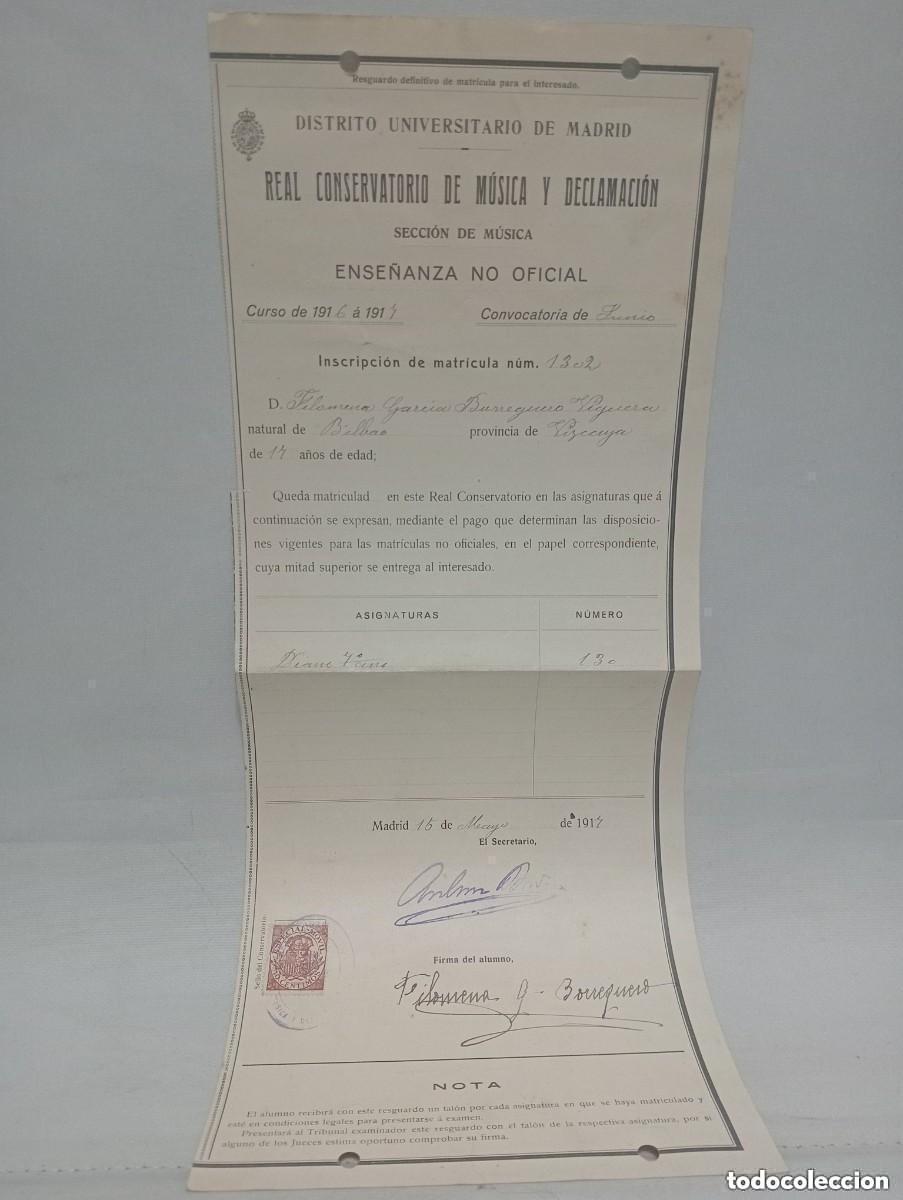 Magazines de musique: REAL CONSERVATORIO DE M&Uacute;SICA Y DECLAMACI&Oacute;N. DISTRITO UNIVERSITARIO DE MADRID. CURSO DE 1916 A 1917
