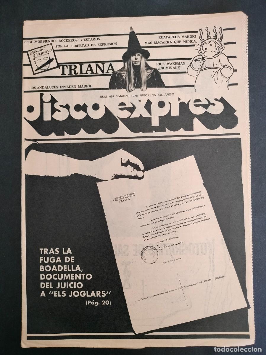 Musikzeitschriften: DISCO EXPRES N&ordm; 467 TRIANA, RICK WAKEMAN A&Ntilde;O 1978