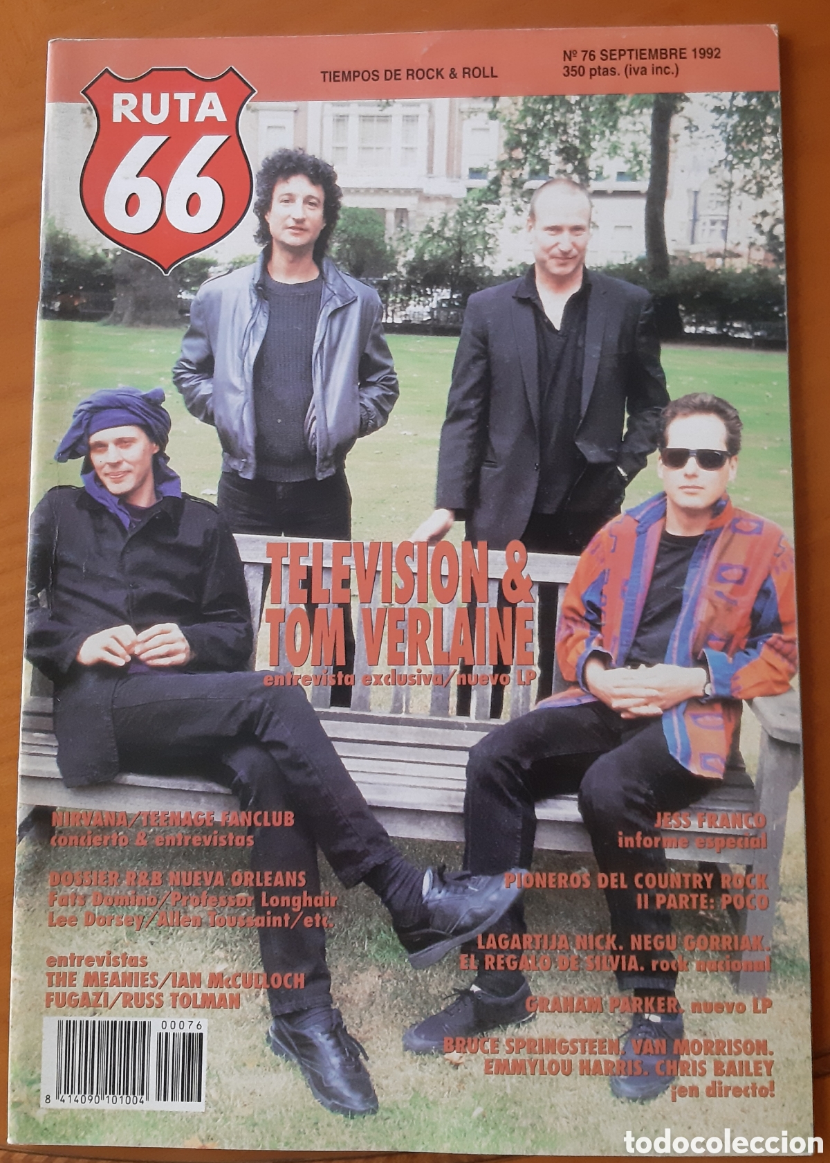 Music magazines: Revista Ruta 66. 1992. Televisi&oacute;n & Tom Verlaine. Original.