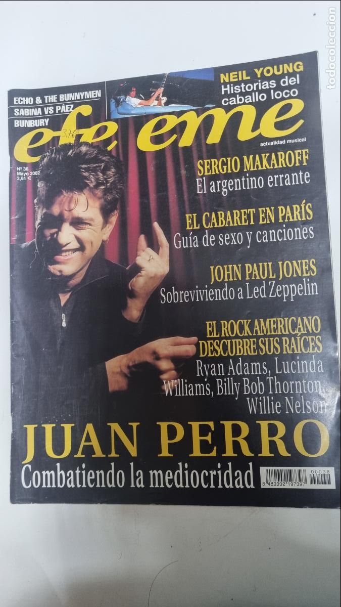Riviste di musica: Revista Efe Eme n&ordm; 38, Mayo 2002. Juan Perro, Neil Young, Sergio Makaroff, John Paul Jones, Sabina