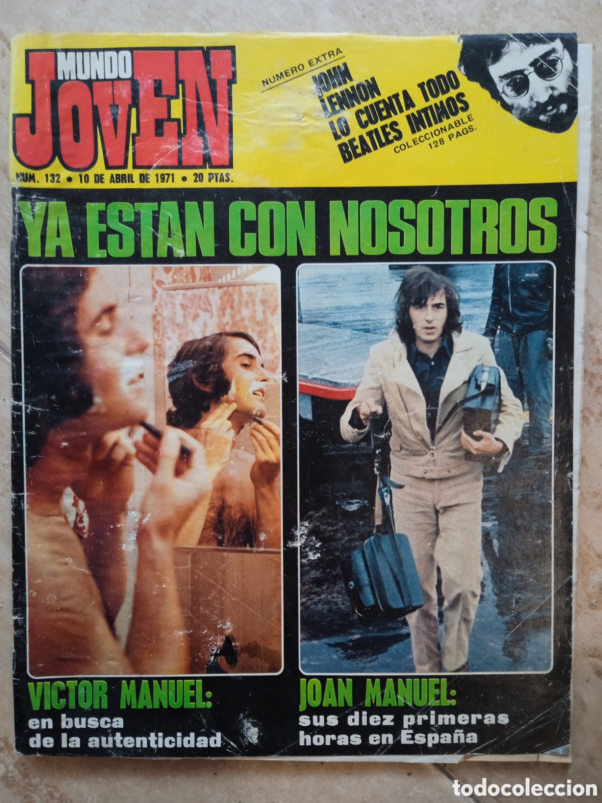 Revistas de m&uacute;sica: Revista Mundo Joven n&deg; 132 Joan Manuel Serrat Llu&iacute;s Llach John Lennon V&iacute;ctor Manuel