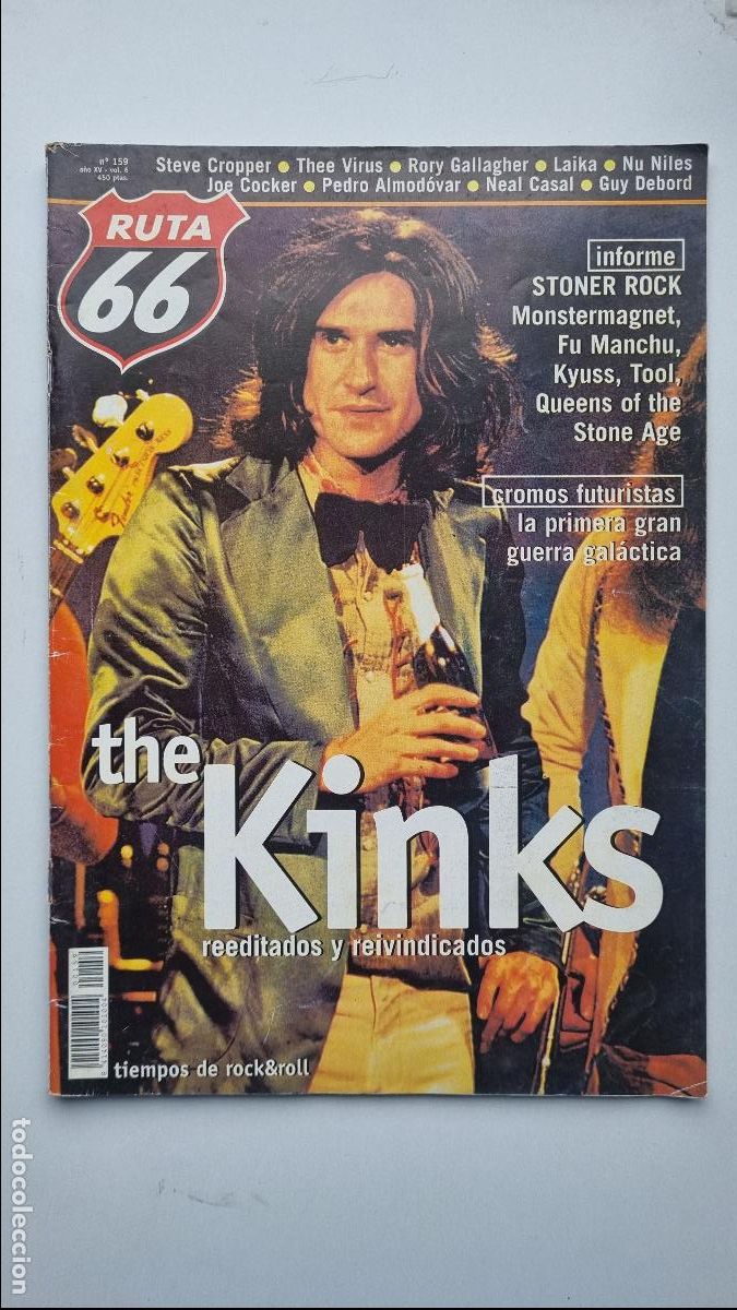 Revistas de m&uacute;sica: RUTA 66 N&ordm; 159. THE KINKS. STONER ROCK. STEVE CROPPER. THEE VIRUS. RORY GALLAGHER. LAIKA.