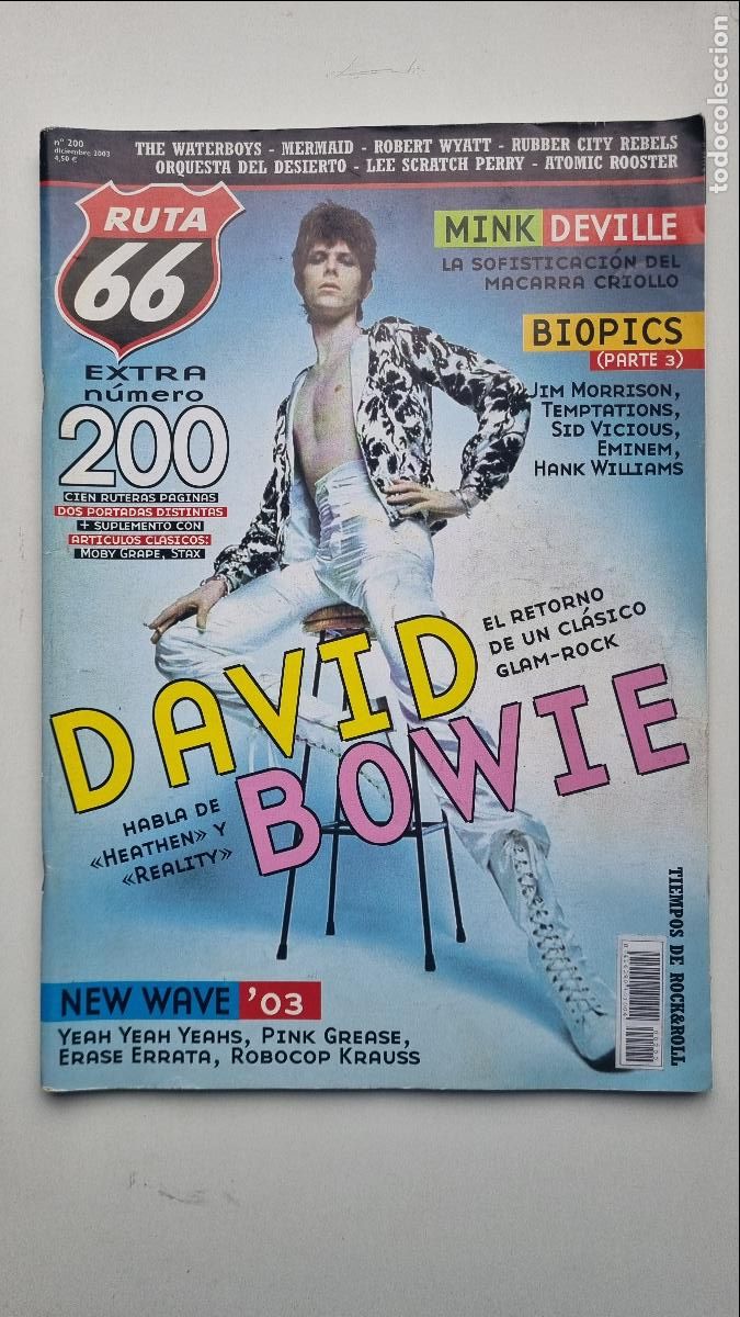 Revistas de m&uacute;sica: RUTA 66 N&ordm; 200 2003, N&Uacute;MERO EXTRA. DAVID BOWIE, MINK DEVILLE, ROBERT WYATT, ATOMIC ROOSTER