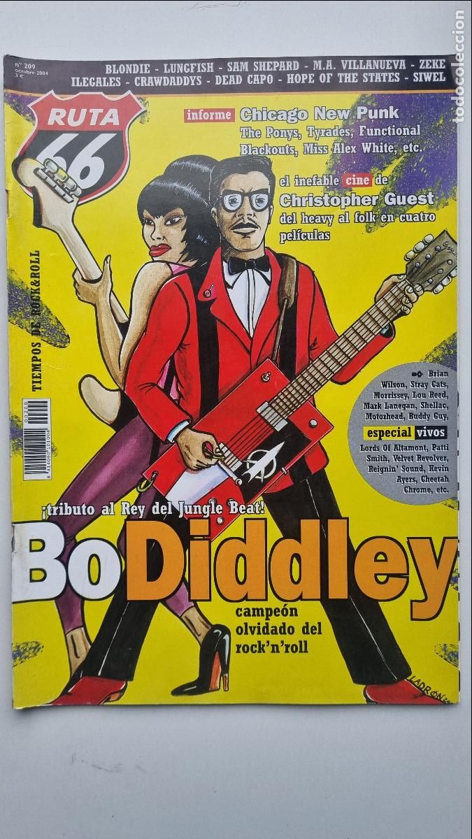 Revistas de m&uacute;sica: RUTA 66 N&ordm; 209 2004. BoDiddley, BLONDIE, LUNGFISH, SAM SHEPARD, M.A. VILLANUEVA, ZEKE, ILEGALES