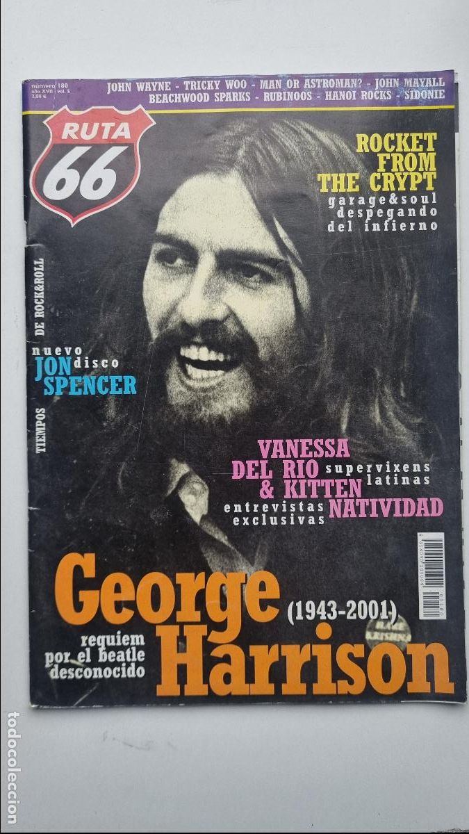 Revistas de m&uacute;sica: RUTA 66 N&ordm; 180. ROCKET FROM THE CRYPT. JON SPENCER. GEORGE HARRISON. TRICKY WOO. JOHN MAYALL.