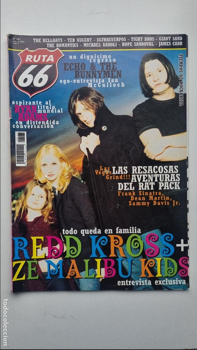 Revistas de m&uacute;sica: RUTA 66 N&ordm; 181. ZE MALIBU KIDS, REDD KROSS, RYAN ADAMS, THE BELLRAYS, TED NUGENT, THE ROMANTICS