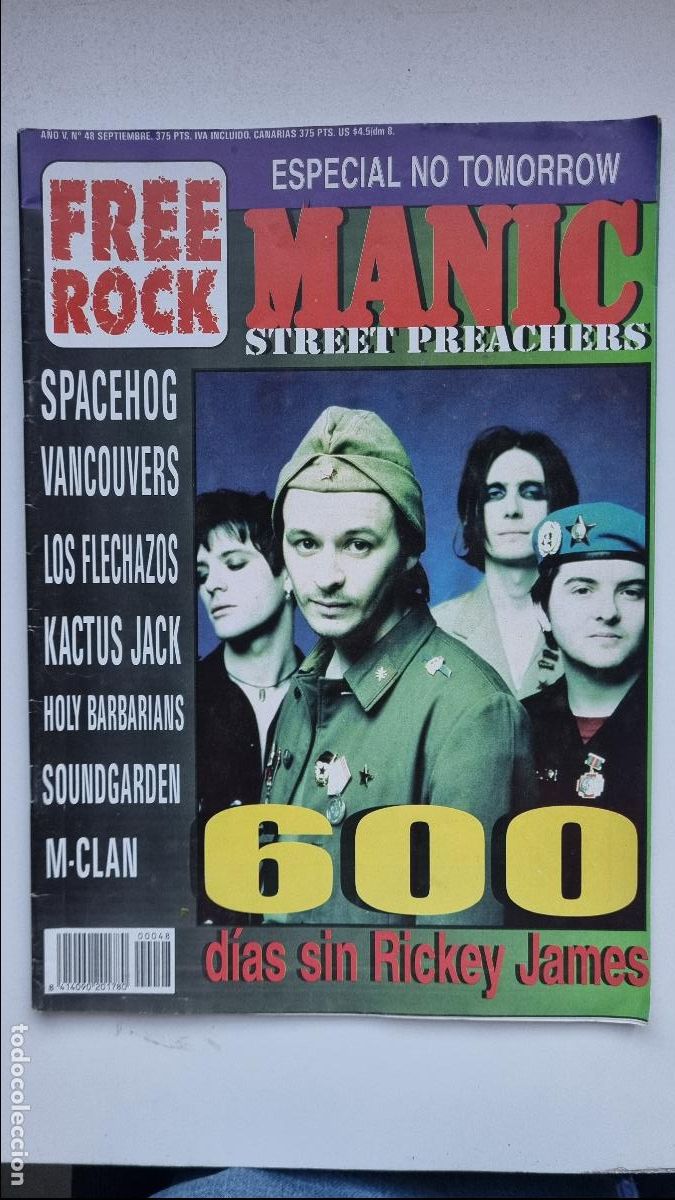 Revistas de m&uacute;sica: FREE ROCK N&ordm; 48 A&Ntilde;O V SEPTIEMBRE - ESPECIAL NO TOMORROW, MANIAC STREET PREACHERS