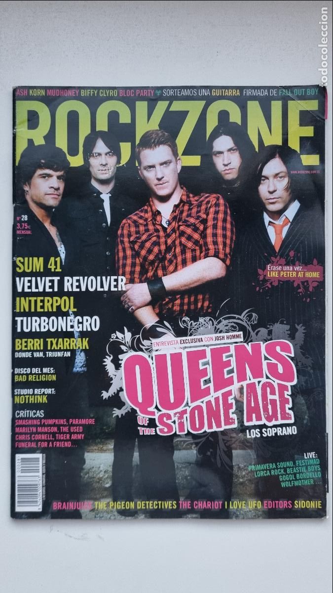 Revistas de m&uacute;sica: RockZone N&deg; 28 Queens of the stone age. Sum 41. Nothink. Like Peter at home. Silvia Serret.