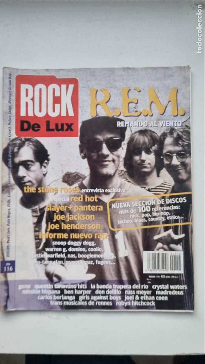 Revistas de m&uacute;sica: Rock de Lux 116, Feb 1995. REM, Red Hot, Slayer, Pantera, Stone Roses, Hip Hop Americano,Joe Jackson