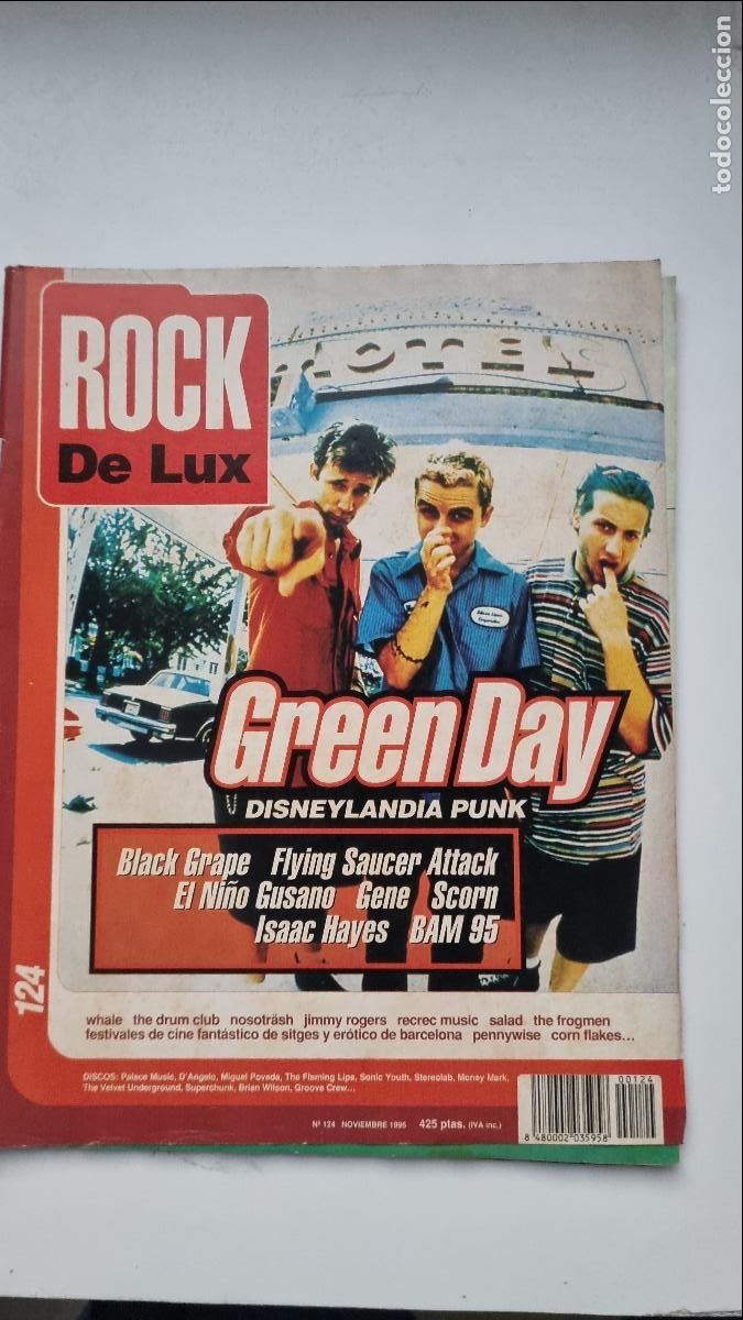Revistas de m&uacute;sica: Rock de Lux n&ordm;124, Nov 1995. Green Day, Black Grape, Scorn, Ni&ntilde;o Gusano, New Power Generation, Gene