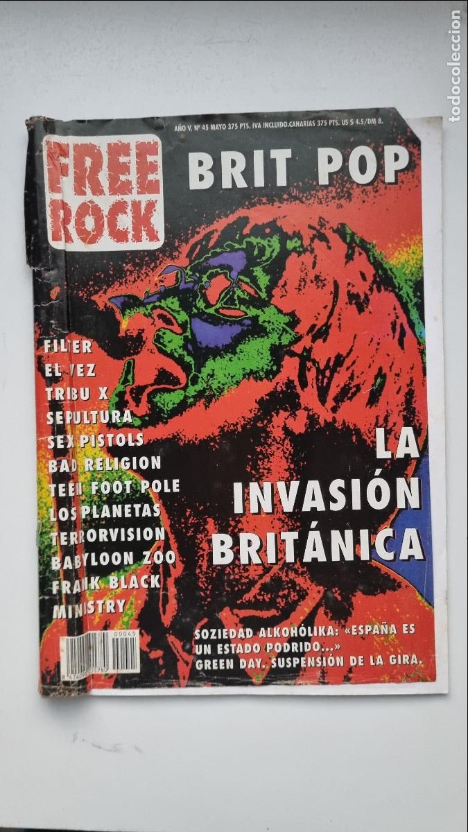 Revistas de m&uacute;sica: FREE ROCK N&ordm; 45 A&Ntilde;O V - BRIT POP, LA INVASION BRITANICA