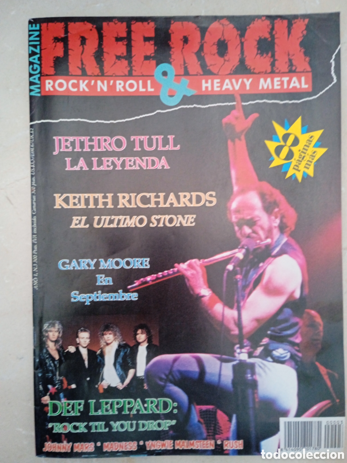 Revistas de m&uacute;sica: Magazine Free Rock n&deg; 3 A&ntilde;o I Jethro Tull Keith Richards Def Leppard