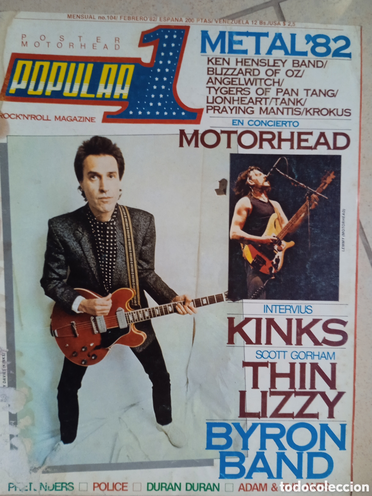 Revistas de m&uacute;sica: Revista Popular 1 n&deg; 104 Motorhead Byron Band