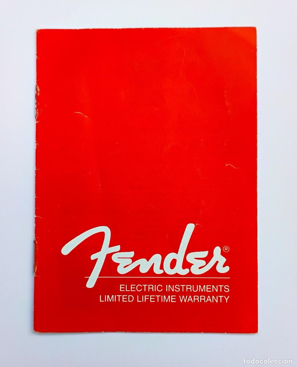 Revistas de m&uacute;sica: Folleto Garant&iacute;a Original Fender Guitars Case Candy (Sin Rellenar / Bill Schultz Era)