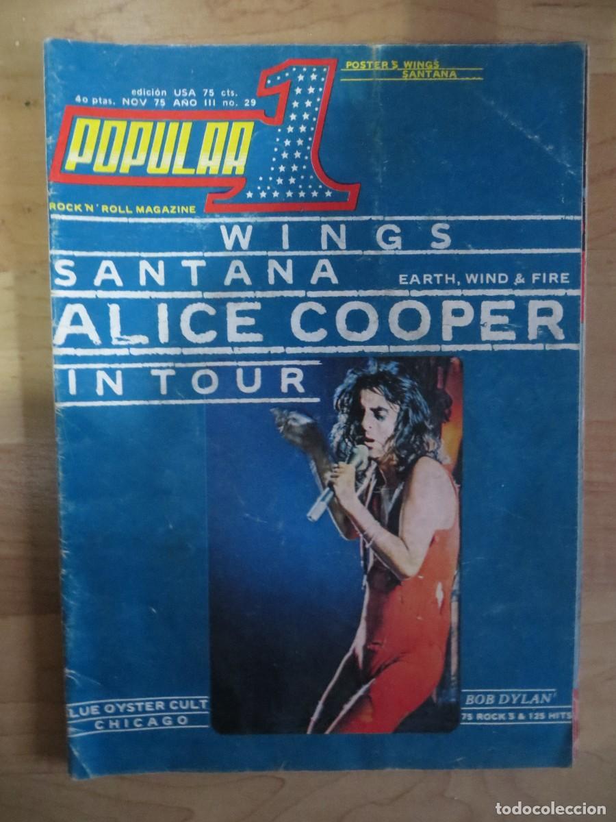 Revistas de m&uacute;sica: POPULAR 1:N.29-ALICE COOPER-NICO-SANTANA-ETC..