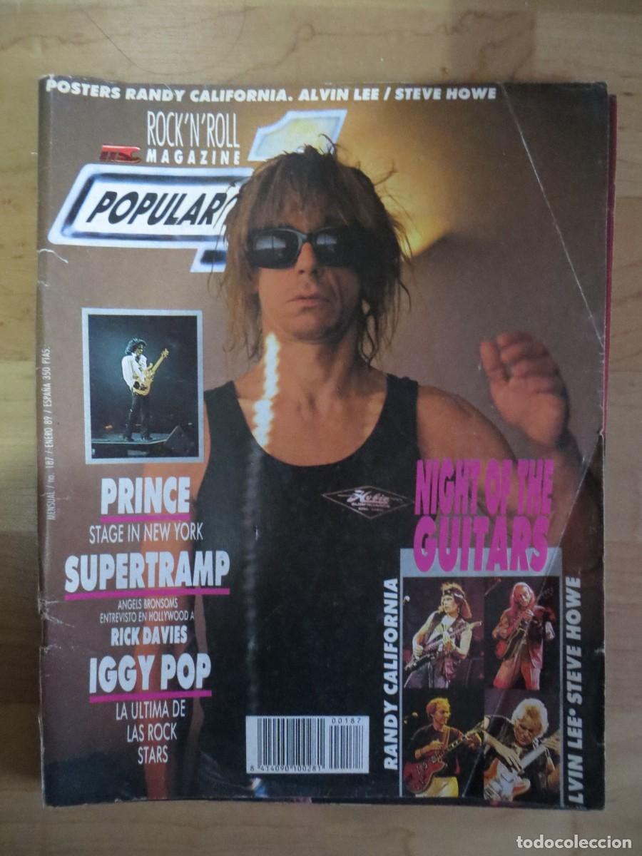 Revistas de m&uacute;sica: POPULAR 1:N.187- IGGY POP-PRINCE-SUPERTRAMP-TRANSVISION VAMP-THE MISSION-BANGLES-ELTON JOHN