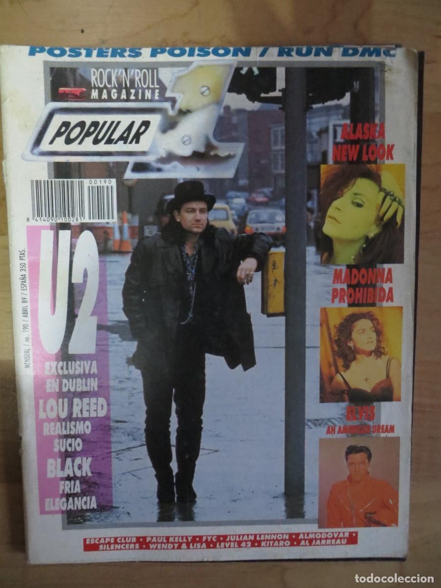 Revistas de m&uacute;sica: POPULAR 1:N.190-U2-ALASKA-MADONNA-ELVIS PRESLEY-LOQUILLO-FRONT 242-AL JARREAU-ETC..