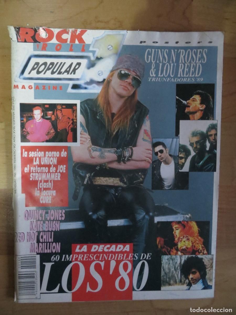 Revistas de m&uacute;sica: POPULAR 1:N.199-GUNS N ROSES-LOQUILLO-THE CURE-MADONNA-JOE STRUMMER-..+ POSTERS:RADIO FUTURA-R.E.M.