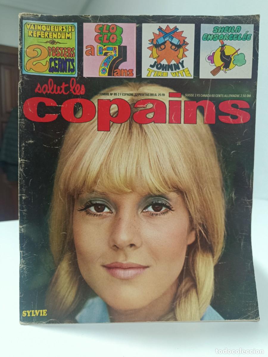 Revistas de m&uacute;sica: salut les copains, n&ordm; 85,poster johnny hallyday y syvie vartan,georges moustaky,six stones a hyde pa