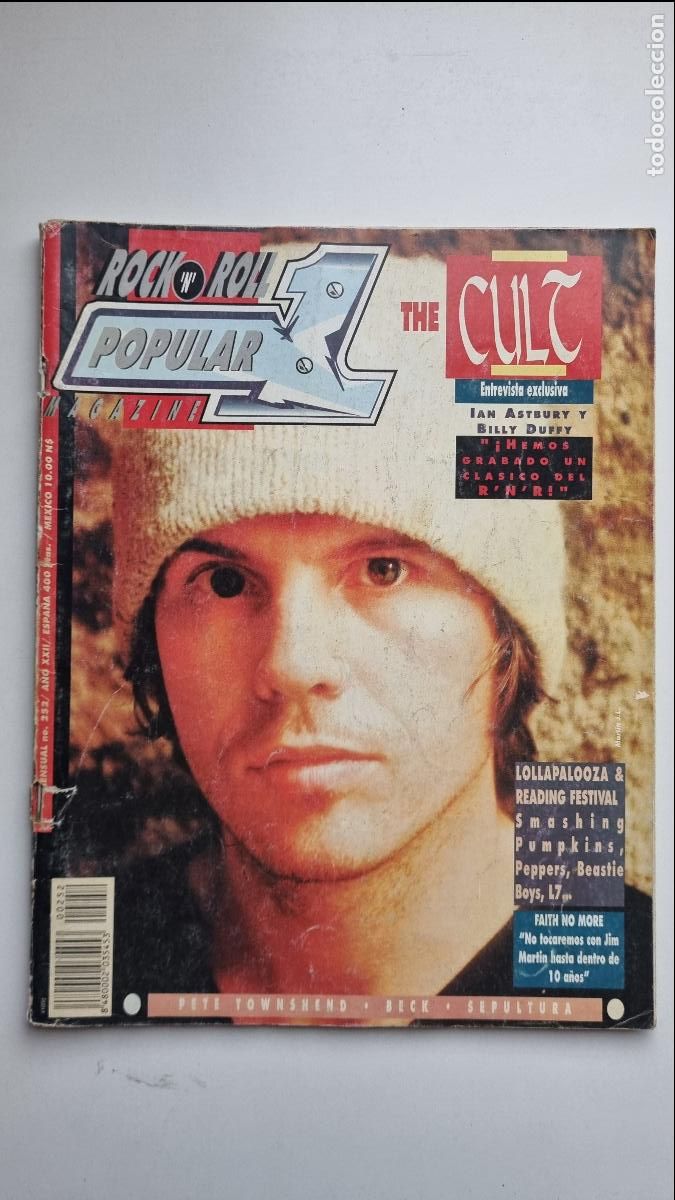 Revistas de m&uacute;sica: REVISTA POPULAR 1 #252 . the cult pete townshend beck sepultura lollapalooza