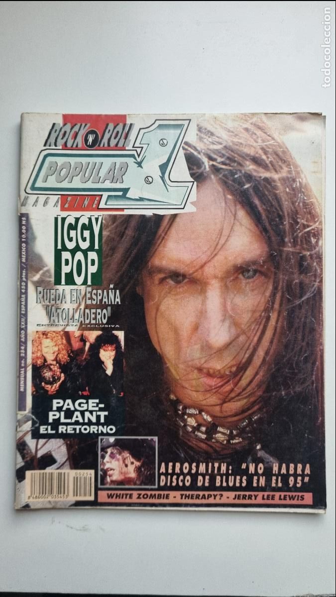 Revistas de m&uacute;sica: REVISTA POPULAR 1 #254 - IGGY POP. AEROSMITH. PAGE-PLANT. WHITE ZOMBIE. THERAPY. JERRY LEE LEWIS