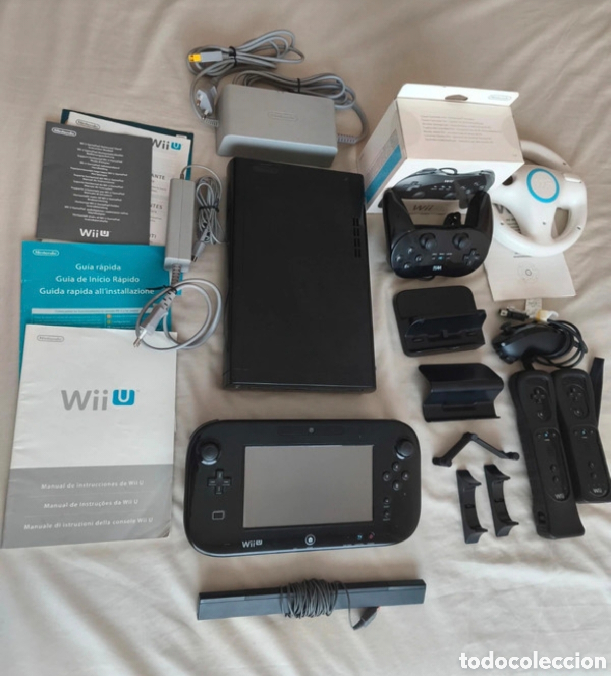 Nintendo Wii U de segunda mano: Consola Nintendo WiiU negra Mega Pack Premium 32GB Completo+ muchos extras