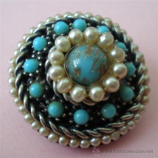 Nuevo: Broche .. Metal plateado y todo perlas - Foto 1