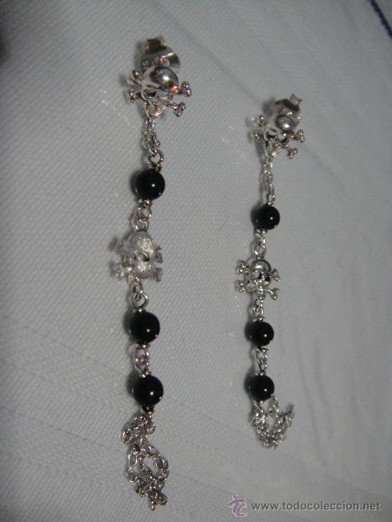 Nuevo: pendientes con calaveras de plata y onix - Foto 1