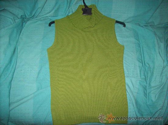 Nuevo: JERSEY SIN MANGAS VERDE CON CUELLO DE CISNE  - ELASTICO - L- NUEVO - Foto 1