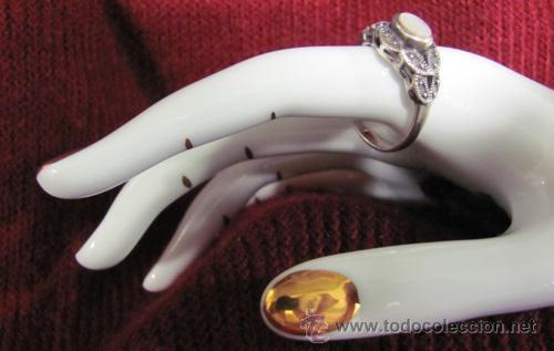 Nuevo: SORTIJA - ANILLO DE PLATA CON CONTRASTE Y NACAR- - Foto 4