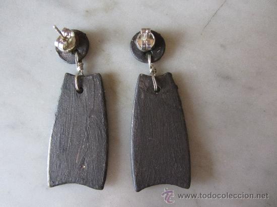 Nuevo: pendientes largos de gres y plata. Artesan&iacute;a - Foto 2