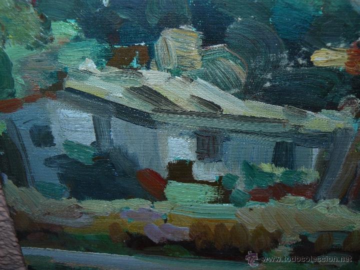 Nuevo: OLEO / TABLILLA ENTELADA - AN&Oacute;NIMO - CASA EN EL BOSQUE - Foto 2