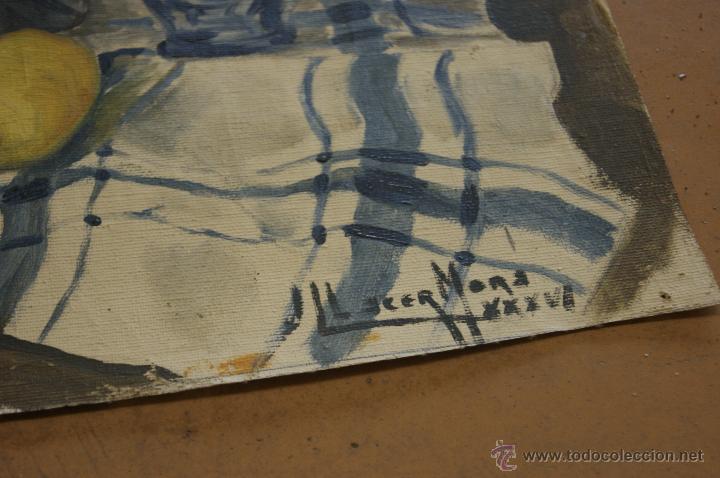 Nuevo: Llacer Mora. Bodegon. Oleo sobre tela. 1936 - Foto 3