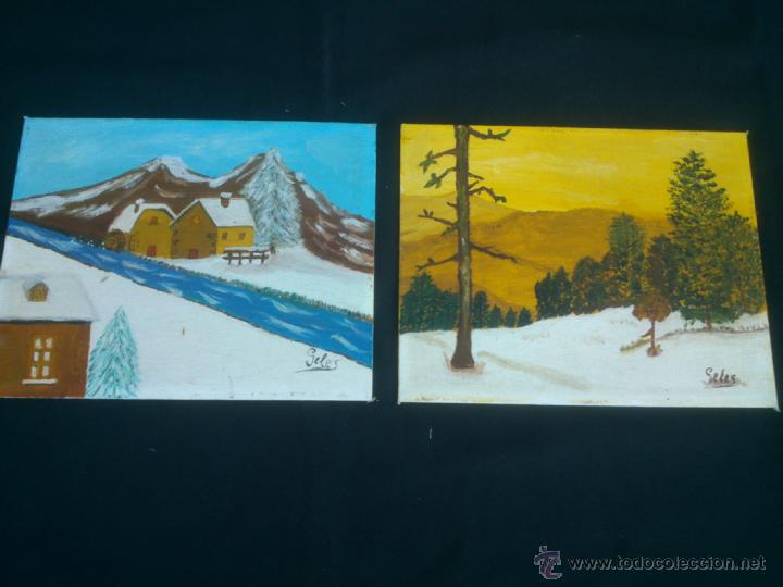 Nuevo: DOS PINTURAS PARA ENMARCAR. 19X24CM.