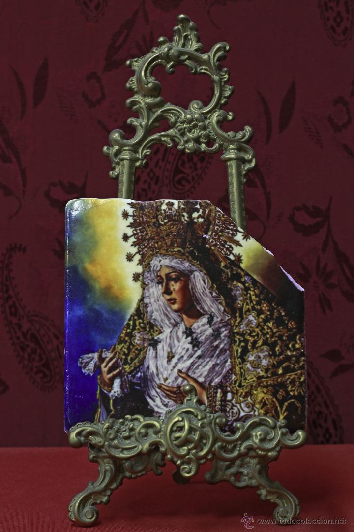 Nuevo: Antiguo azulejo rustico de la virgen de la Esperanza de la Macarena - Foto 1