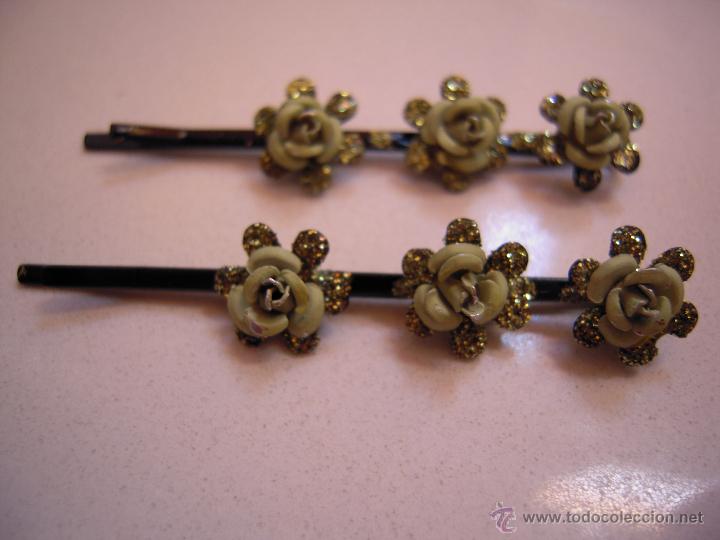 Nuevo: Horquillas flores verdes - Foto 1