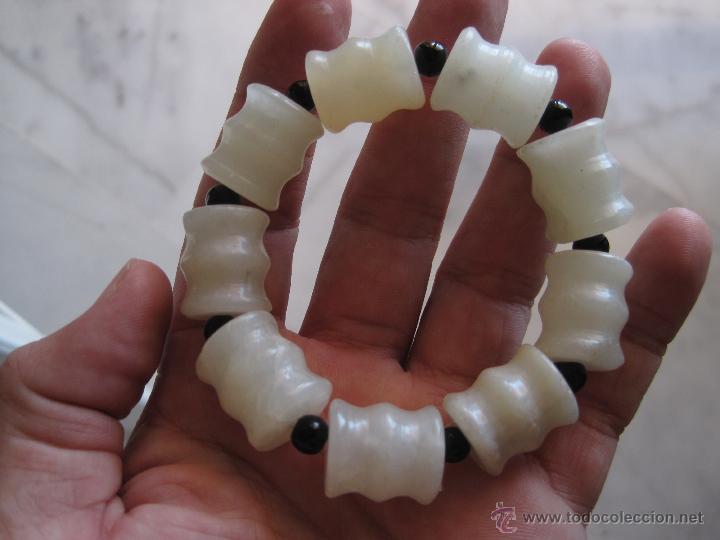 Nuevo: PULSERA DE JADE BLANCO Y ONIX - Foto 2