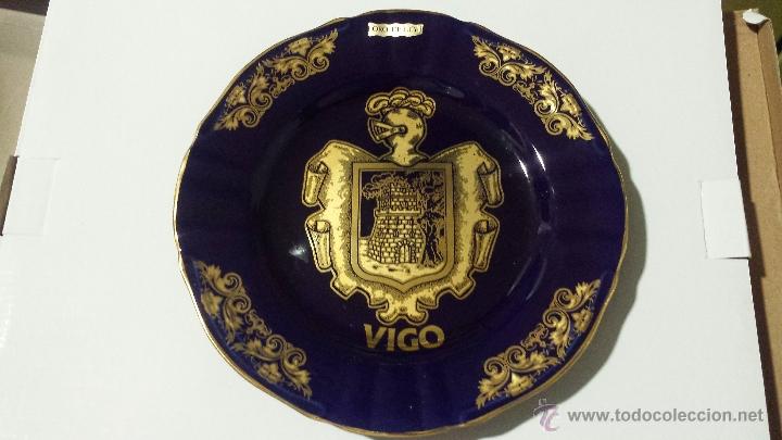 Nuevo: PLATO CON ESCUDO DE LA CIUDAD DE VIGO (ORO DE LEY) - Foto 1
