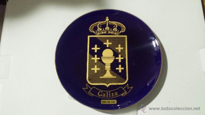 Nuevo: PLATO CON ESCUDO DE GALICIA (ORO DE LEY) - Foto 1