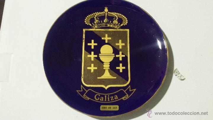 Nuevo: PLATO CON ESCUDO DE GALICIA (ORO DE LEY) - Foto 1