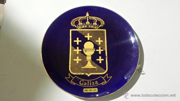 Nuevo: PLATO CON ESCUDO DE GALICIA (ORO DE LEY) - Foto 1