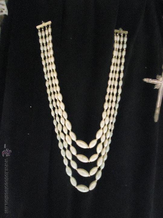 Nuevo: COLLAR VITANGE DE 4 LINEAS DE PERLAS CON CIERRE BISUTERIA - Foto 1