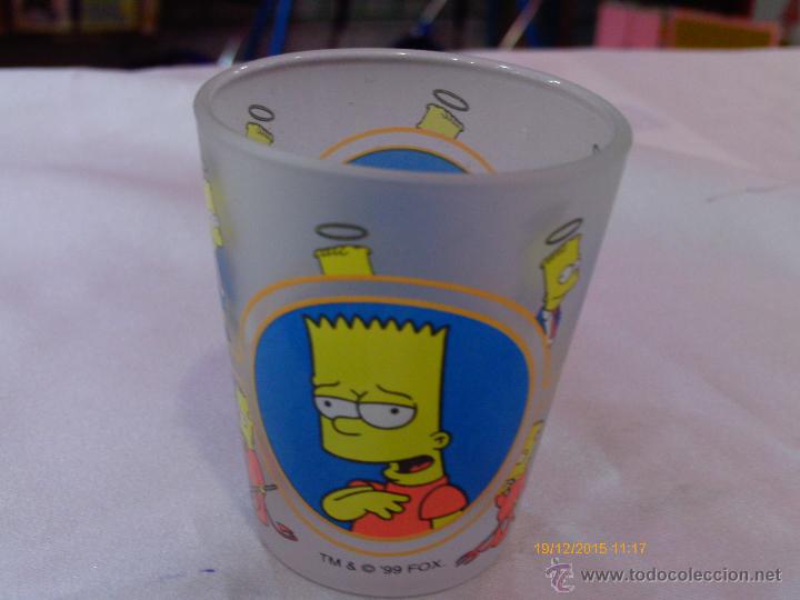 Nuevo: THE SIMPSONS VASO CHUPITO CRISTAL BART SIMPSON (5 CM DI&Aacute;METRO BOCA / 6 CM ALTO).A&Ntilde;O 1999.NUEVO.
