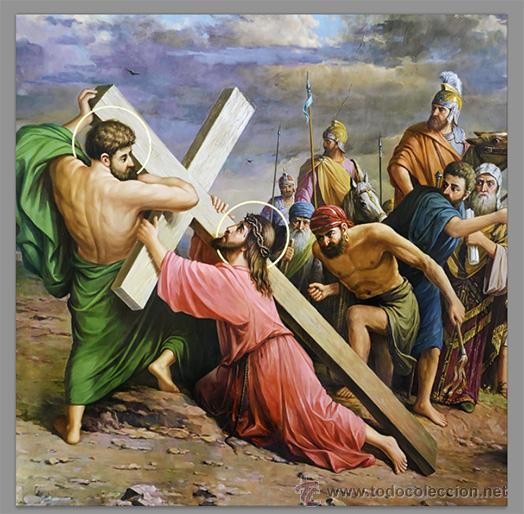 Nuevo: Bonito azulejo 20x20 de la caida de Cristo. - Foto 1