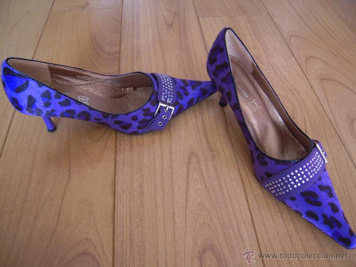 Nuevo: Tacones leopardo morados n&ordm; 38 - Foto 1